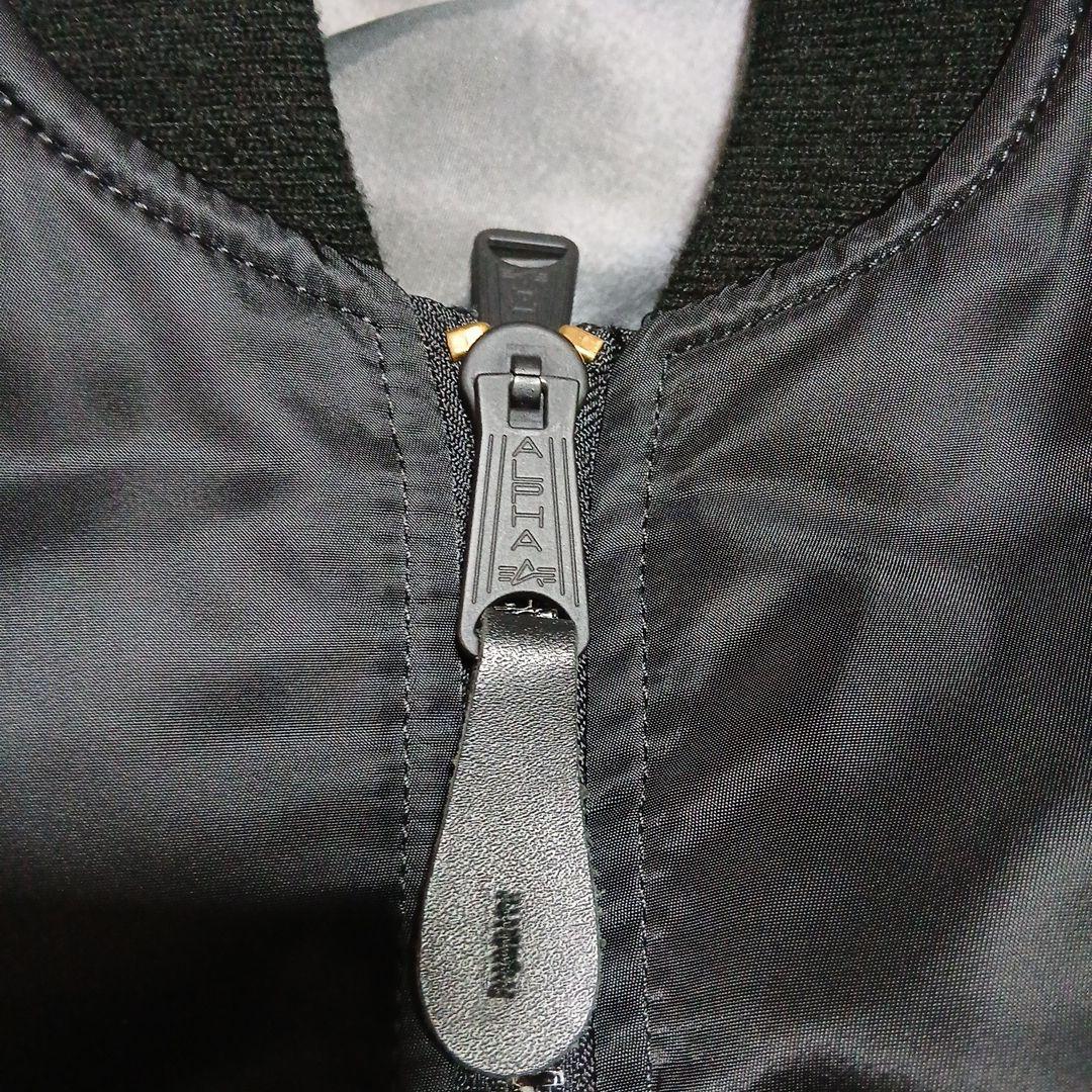 ALPHAフライトジャケットMA1戦闘機プリントリバーシブル黒M新品同様