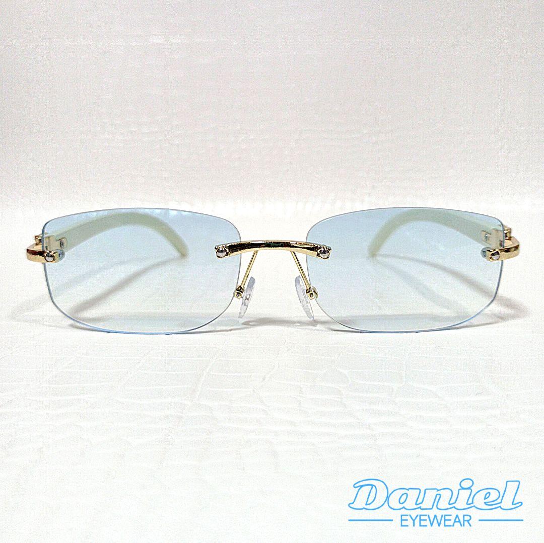 リムレス■ライトブルー■グラデーション■サングラス■Y2K■未使用品■⑮