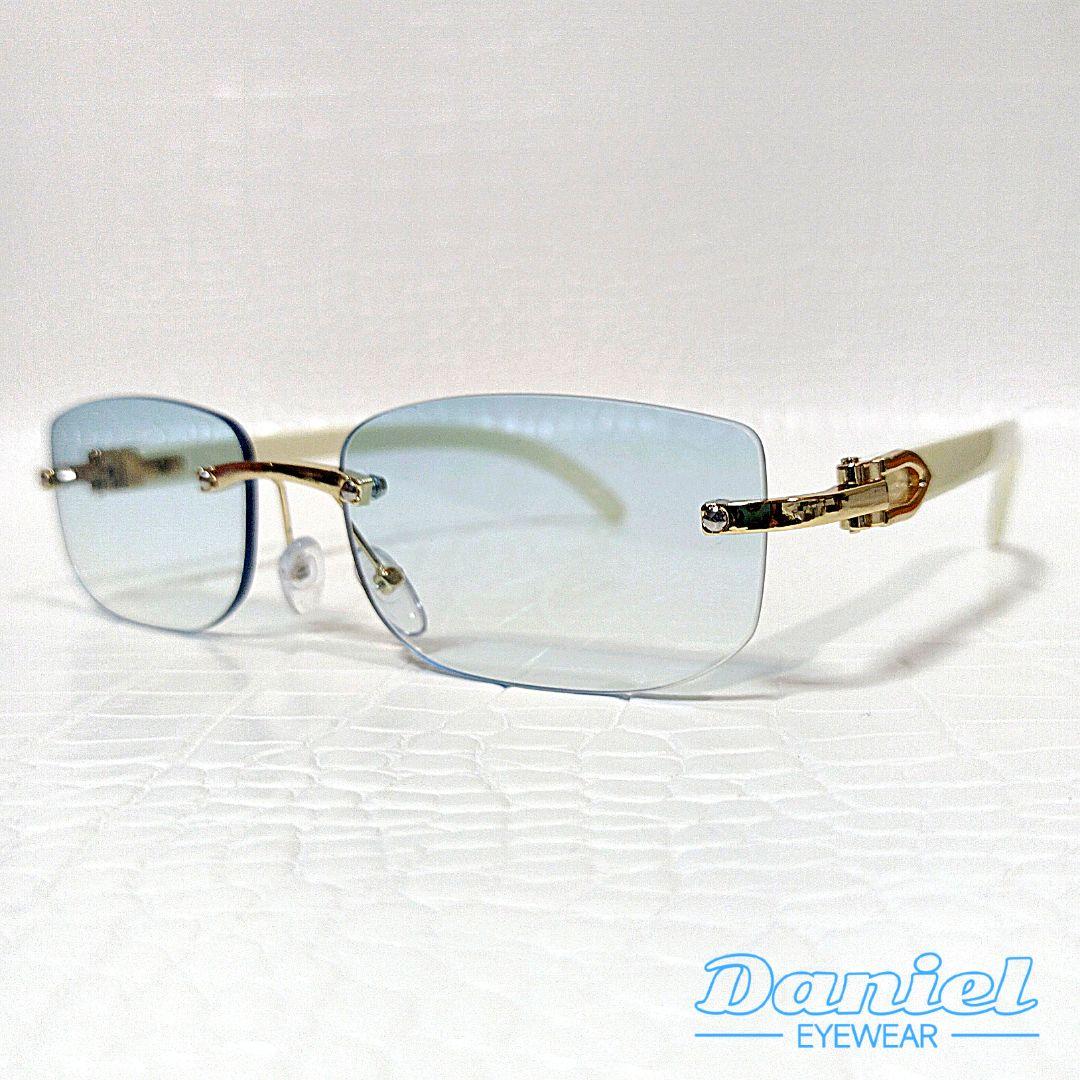 リムレス■ライトブルー■グラデーション■サングラス■Y2K■未使用品■⑮