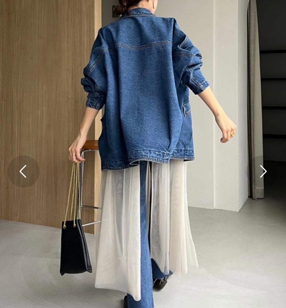 カプリシュレマージュ　デニムカバーオール　ブルー