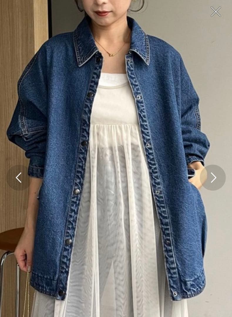 カプリシュレマージュ　デニムカバーオール　ブルー