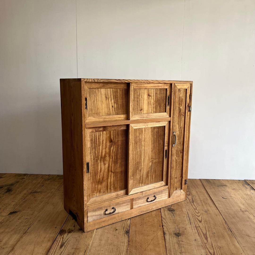 アンティーク チェスト 棚 無垢材 本棚 食器棚 z851