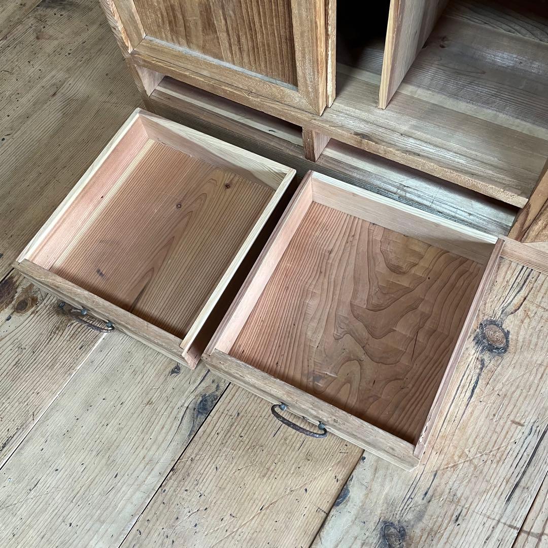 アンティーク チェスト 棚 無垢材 本棚 食器棚 z851