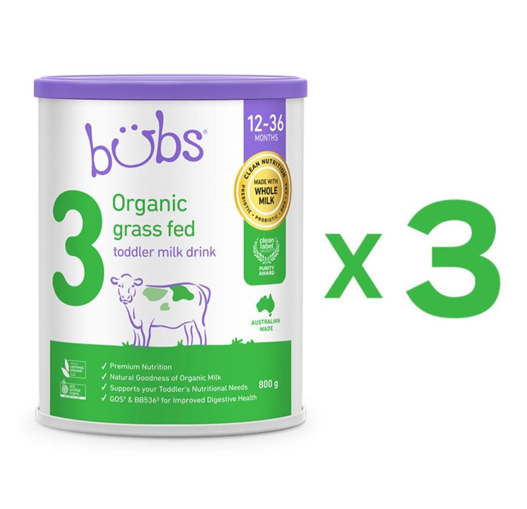 3缶 Bubs バブズ オーガニック 粉ミルク ステップ3 FREMON出品