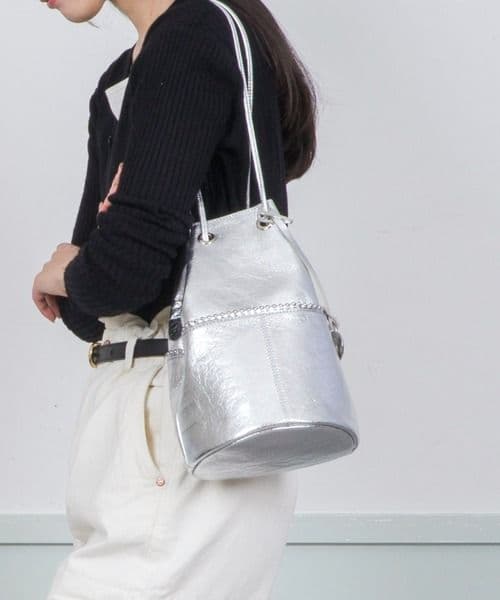 マルコマージ Marco Masi 　シルバースタッズショルダーバッグ