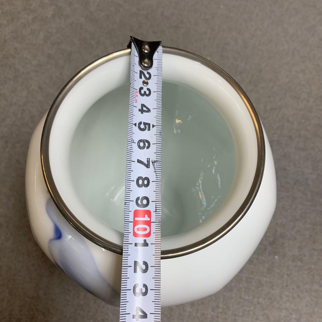 H792\" 大倉陶園 66A/8132 ブルーカラー 28㎝ 花生