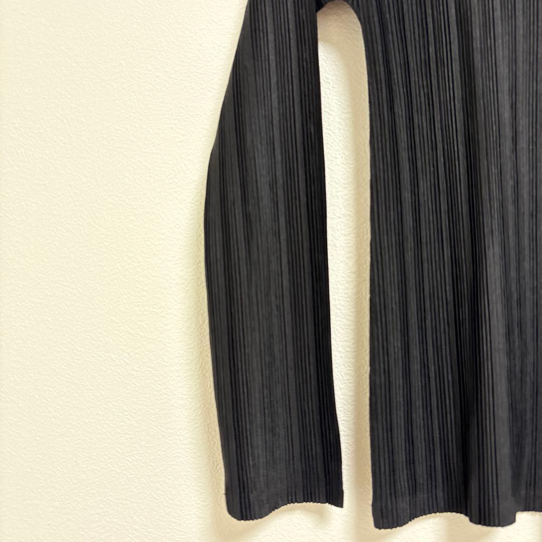 美品 イッセイミヤケ　プリーツ・プリーズ 黒 長袖カットソー