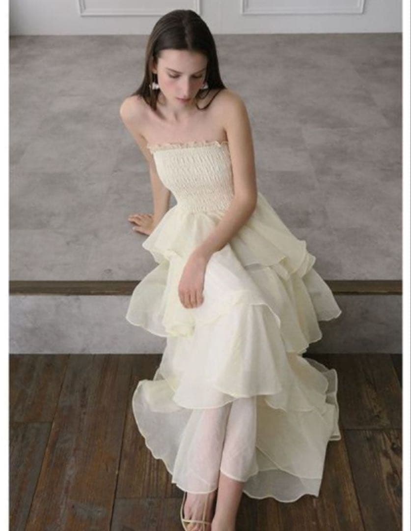 celon frilly tiered dress セロン アイボリー