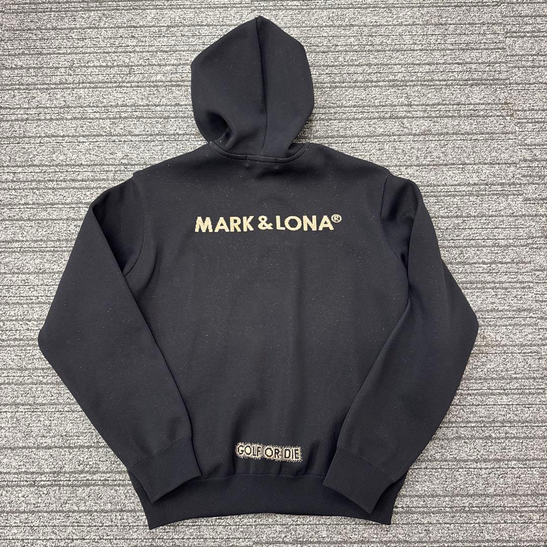 マークアンドロナ　パーカー　黒　ニット生地