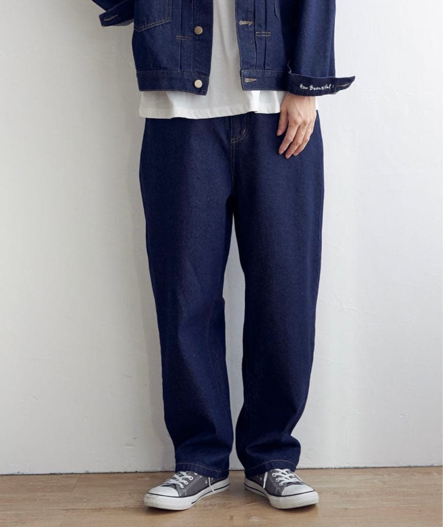 セットアップ LBC ノーカラーGジャン ゆるテーパードデニム M タグ付