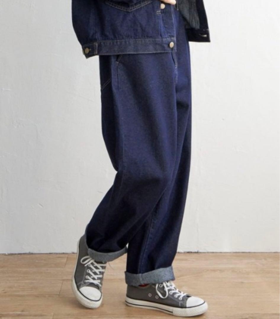 セットアップ LBC ノーカラーGジャン ゆるテーパードデニム M タグ付