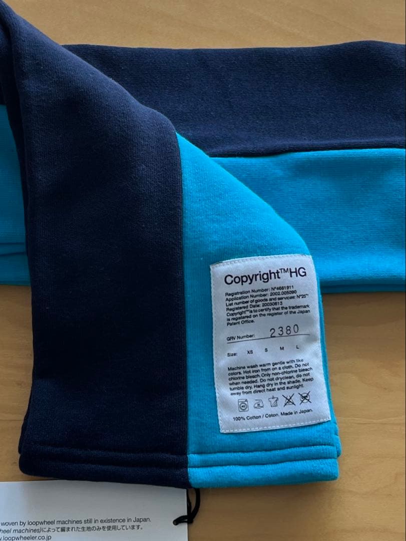 ループウィラー グルーヴィジョンズ スウェットマフラー 紺色水色 未使用新品