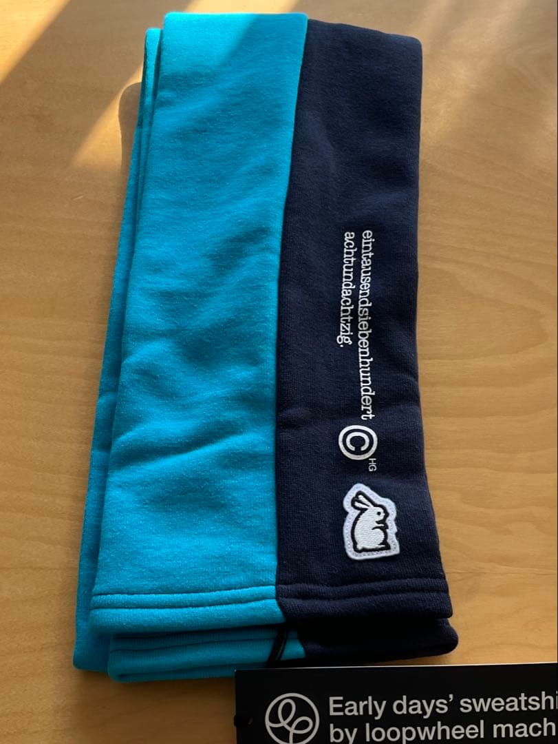 ループウィラー グルーヴィジョンズ スウェットマフラー 紺色水色 未使用新品