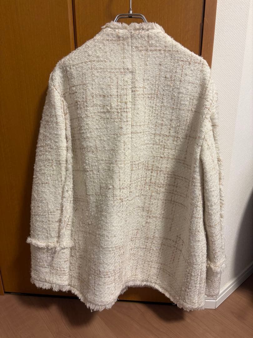 CLANEクラネ⭐︎ノーカラーツイードジャケット/新品未使用試着のみ/タグなし