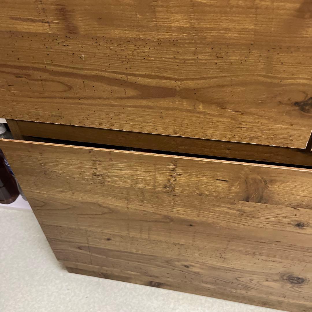 送料込　モダンデコ食器棚 カップボード　木目　ナチュラル　北欧　キッチン収納