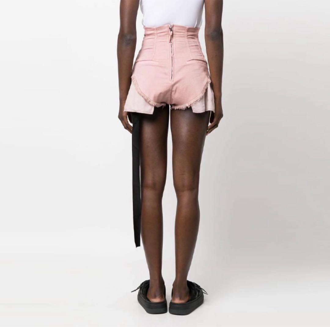 rick owensDRKSHDWハイウエストデニムショートパンツ ピンク