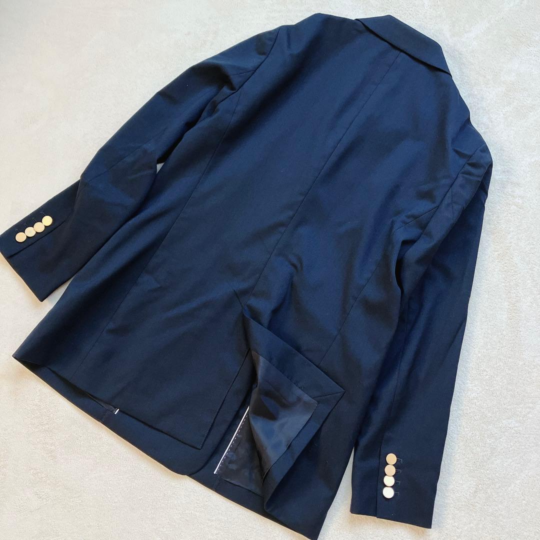 23区 ウールストレッチギャバダブル前ジャケット38 ネイビー 21AW