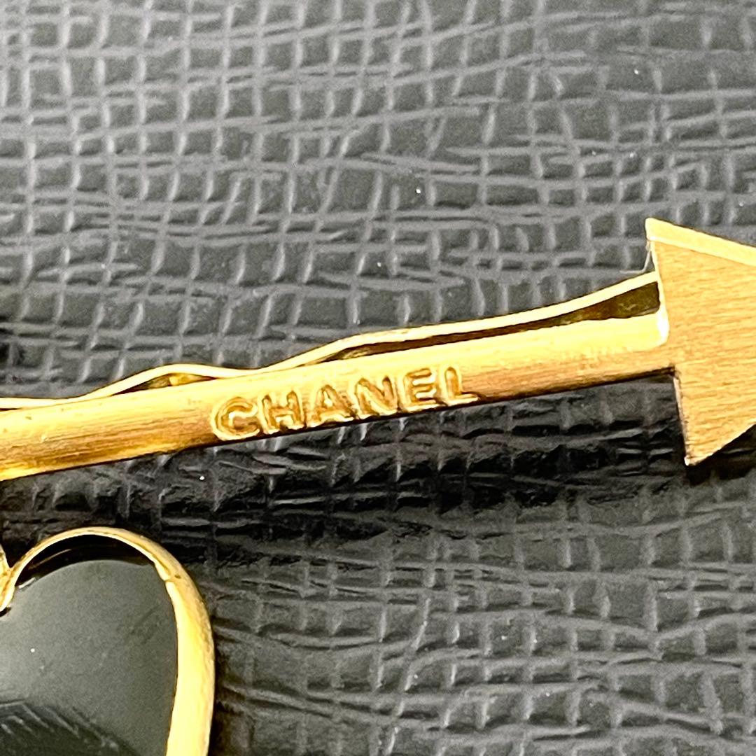 シャネル　CHANEL ヘアピン　ココマーク　ゴールド　ハート　ブラック　黒