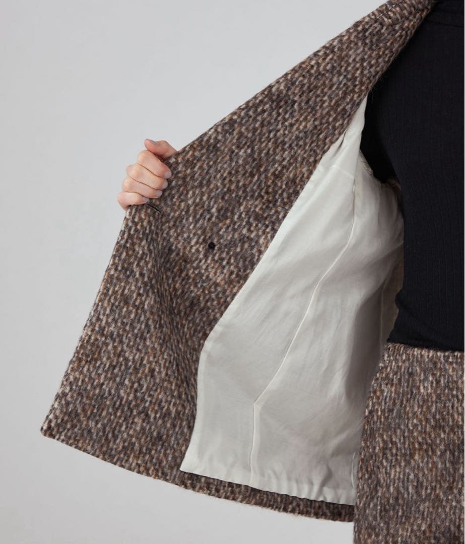 新品　タグ付き　macpheeモヘヤミックスシャギー ダブルブレストジャケット