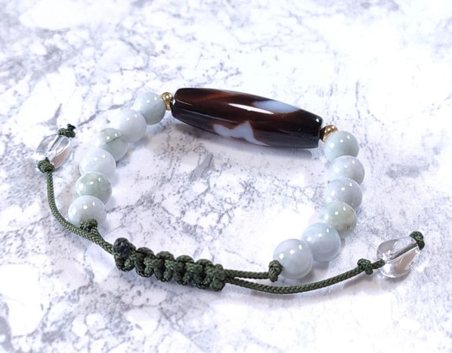 ◇ゆりんこ◇日月星天珠とビルマ翡翠のパワーストーン