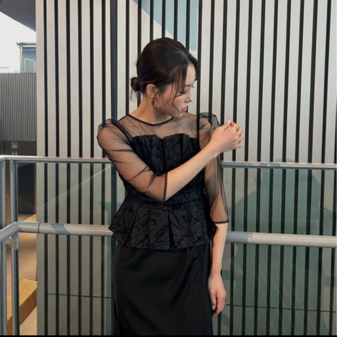 リルアー　シースルドレス　ビスチェ　結婚式　オケージョン　ブラック　黒　レース