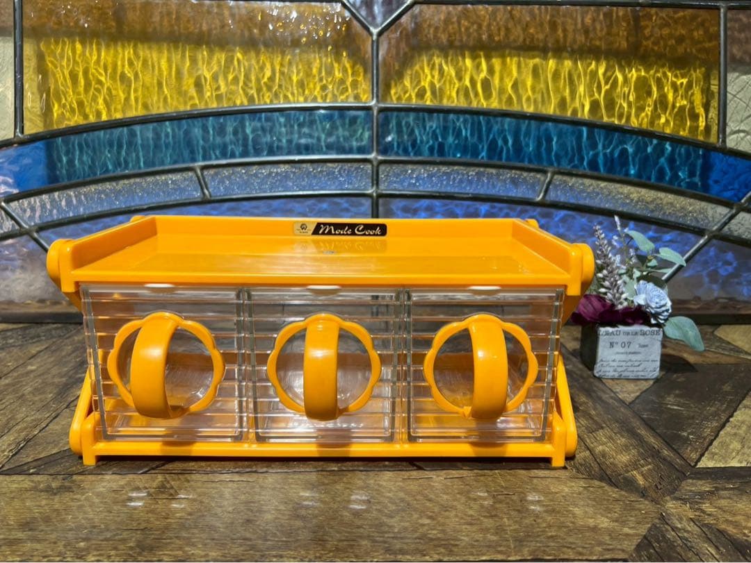 未使用 キッチンストッカー 調味料入 レトロポップ 昭和レトロ 当時物インテリア