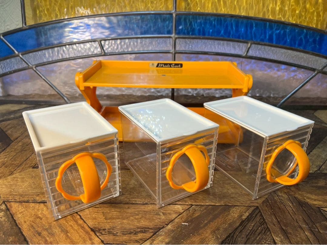 未使用 キッチンストッカー 調味料入 レトロポップ 昭和レトロ 当時物インテリア