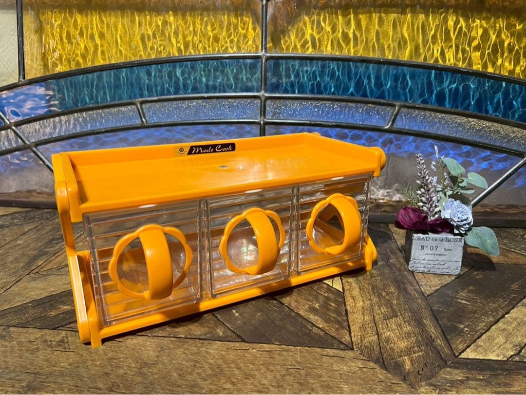 未使用 キッチンストッカー 調味料入 レトロポップ 昭和レトロ 当時物インテリア