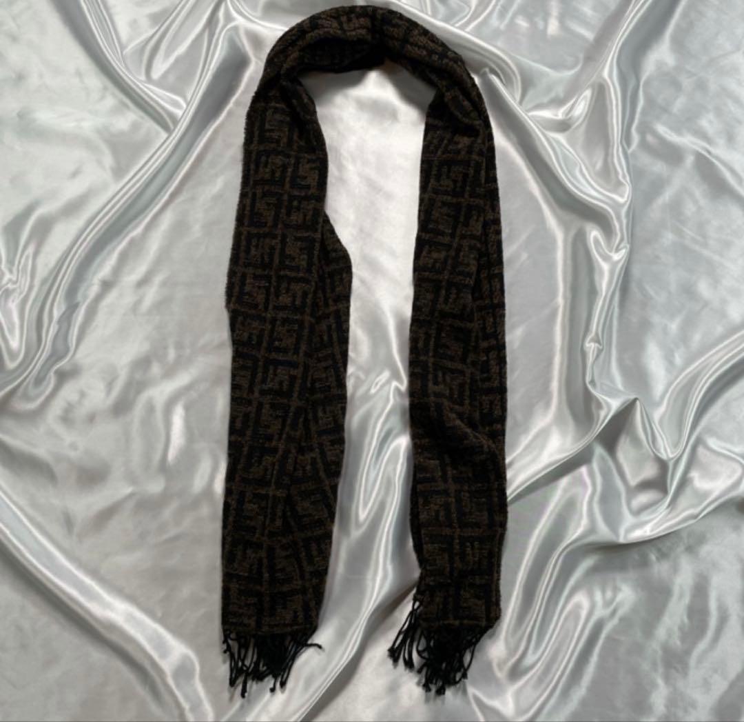 イタリア製　FENDI フェンディ ズッカ柄　マフラー 　ストール　アクリル