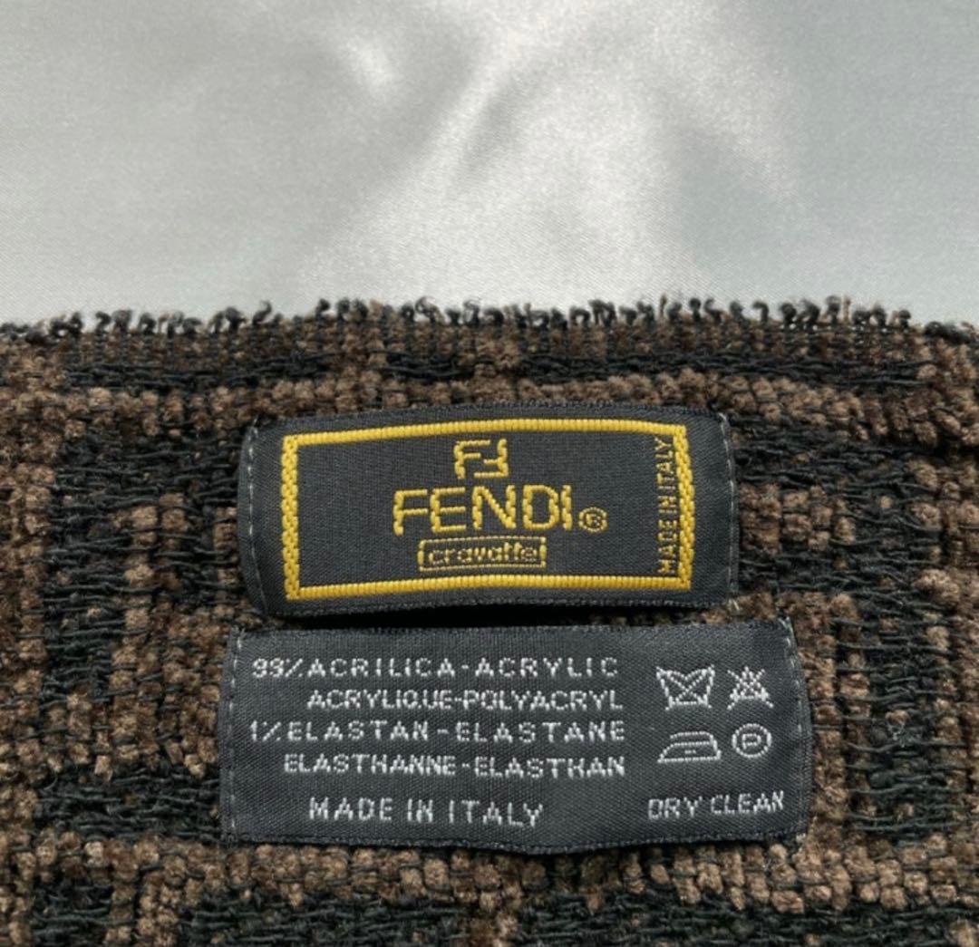 イタリア製　FENDI フェンディ ズッカ柄　マフラー 　ストール　アクリル