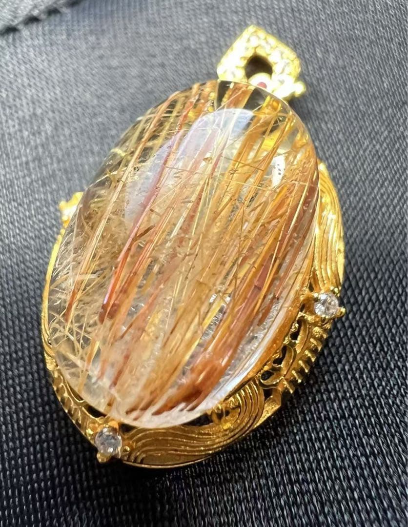 T*R様 A770 ゴールドルチルクォーツ ペンダントトップ（S925）