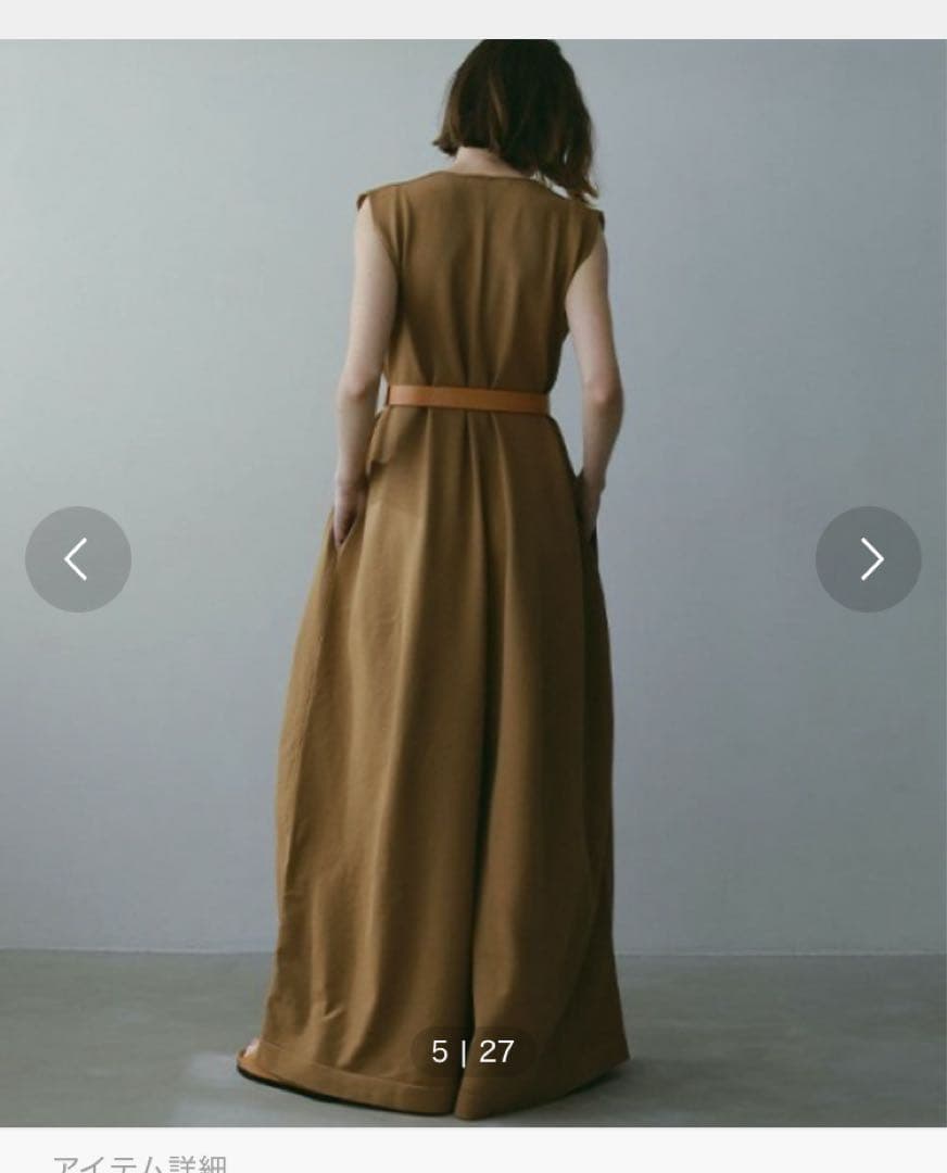 新品未使用　ETRETOKYO フロントボタンニットオールインワン CAMEL