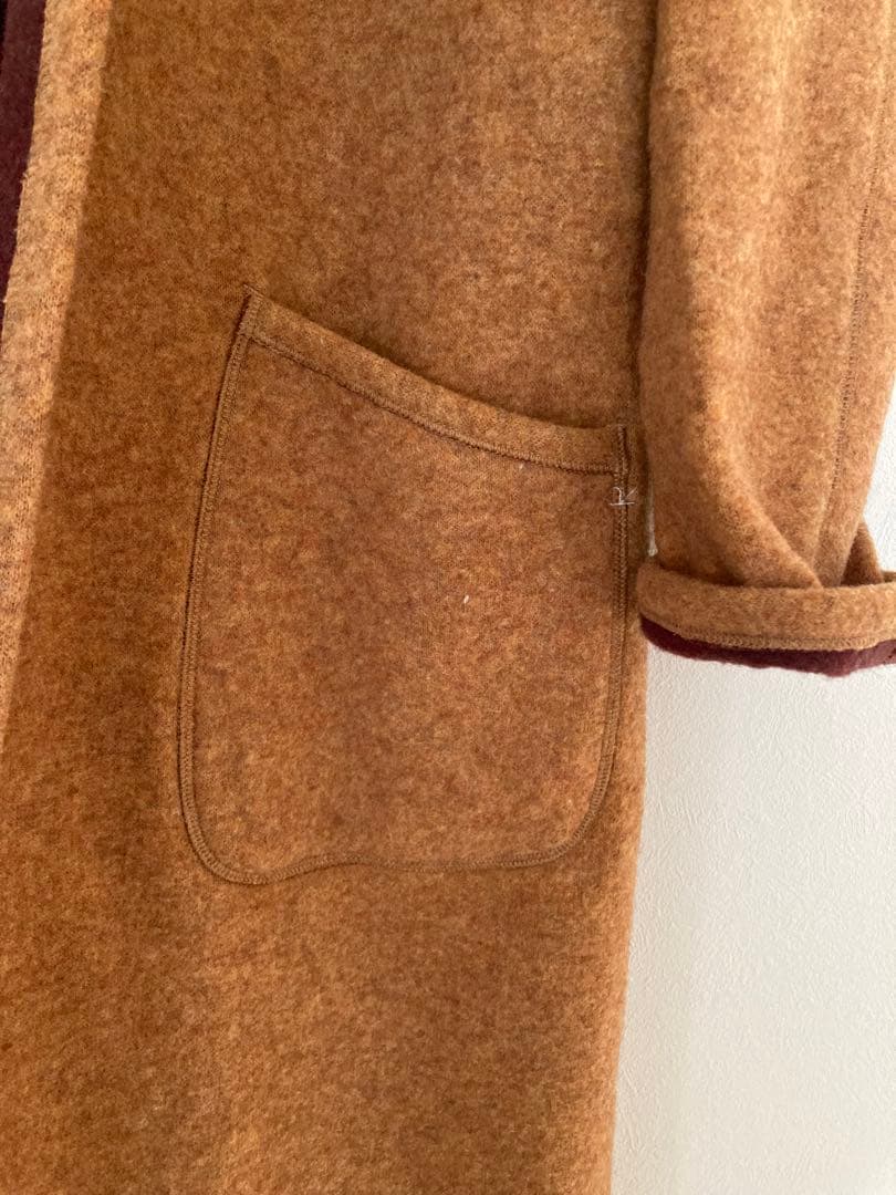 フード付きウールロングコート