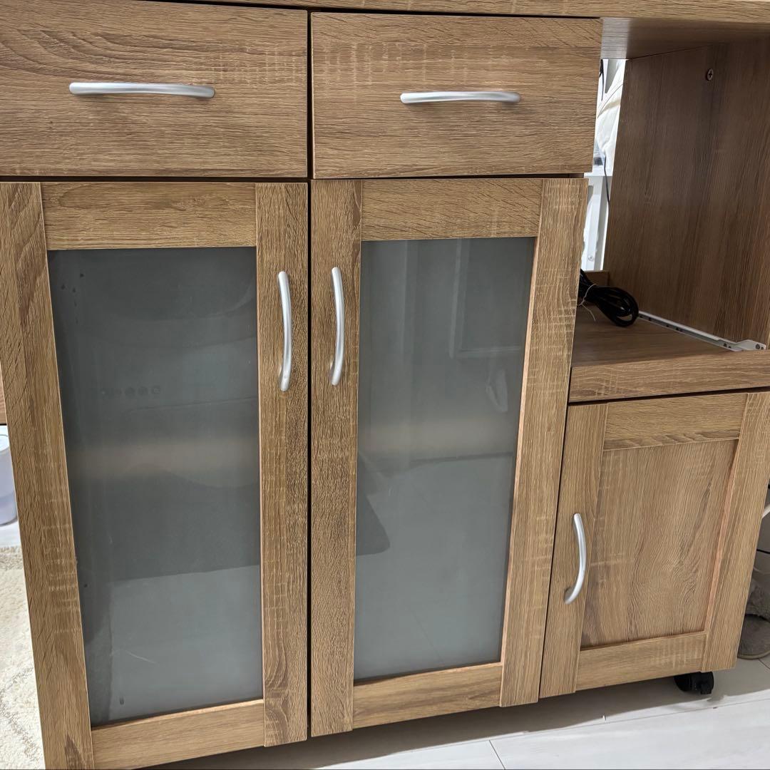 キッチンカウンター ナチュラル 木製 90cm キッチン棚