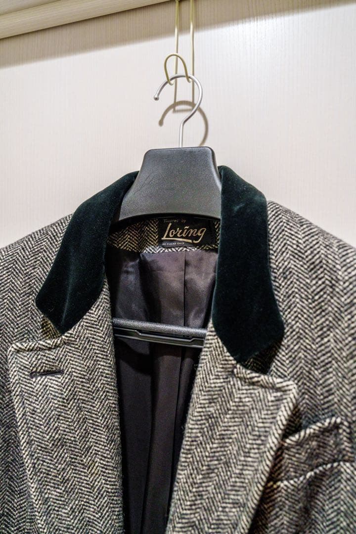 【年末値下げ】ロングコート / Pure Wool 100% ヘリンボーン柄