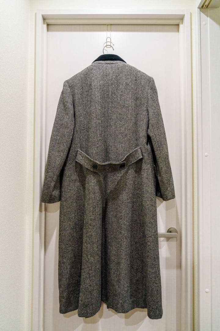 【年末値下げ】ロングコート / Pure Wool 100% ヘリンボーン柄