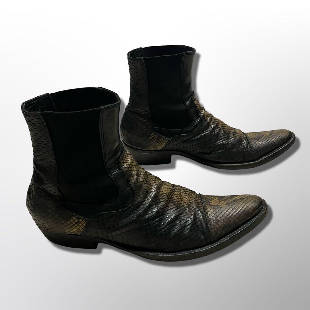 靴 00s archive python side gore boots Y2K