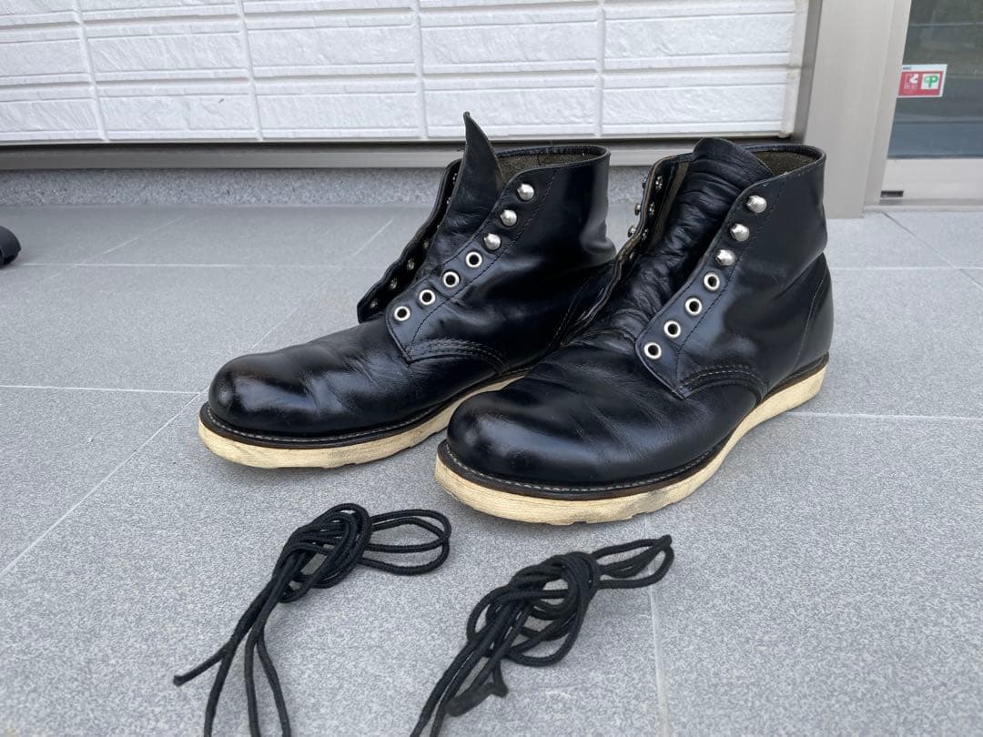 レッドウィング（RED WING）ブラックレザーブーツ　メンズ　黒