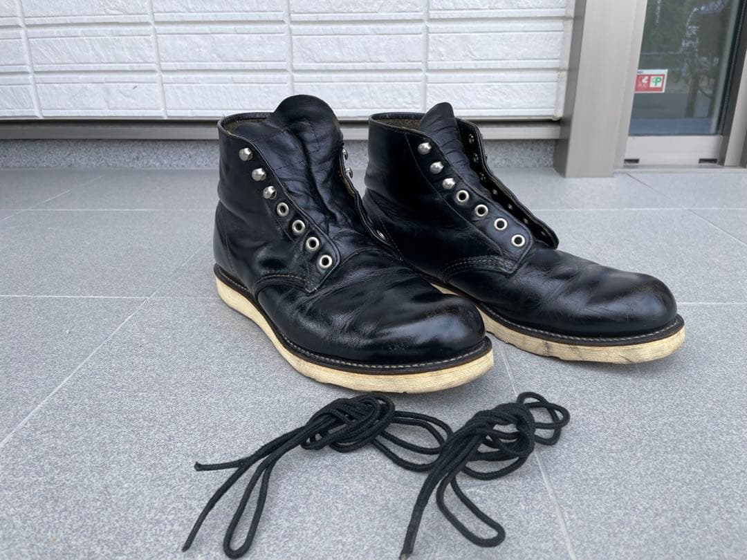 レッドウィング（RED WING）ブラックレザーブーツ　メンズ　黒