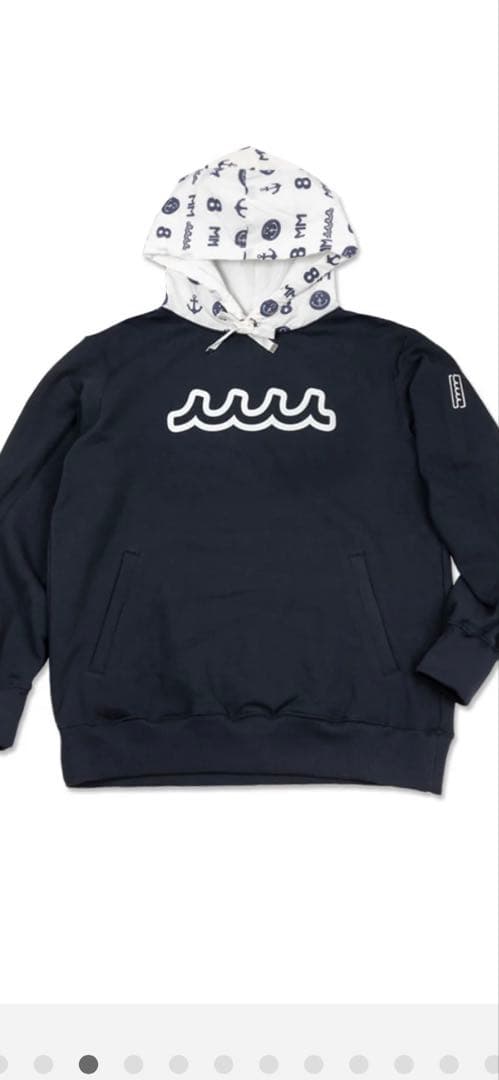 MUTA ムータマリン　ゴルフ　ロゴフード切替プルパーカー