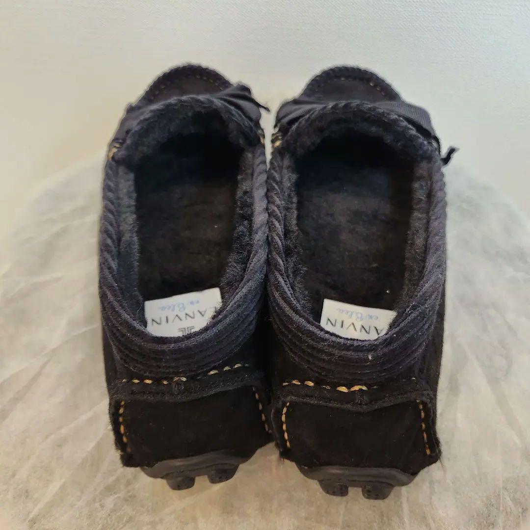 「お正月値下げ」美品/23cm/ランバンオンブルー／リボンモチーフボアモカシン