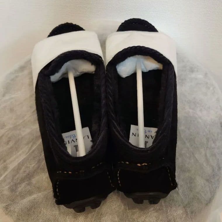 「お正月値下げ」美品/23cm/ランバンオンブルー／リボンモチーフボアモカシン