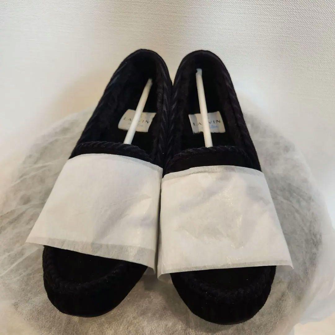 「お正月値下げ」美品/23cm/ランバンオンブルー／リボンモチーフボアモカシン