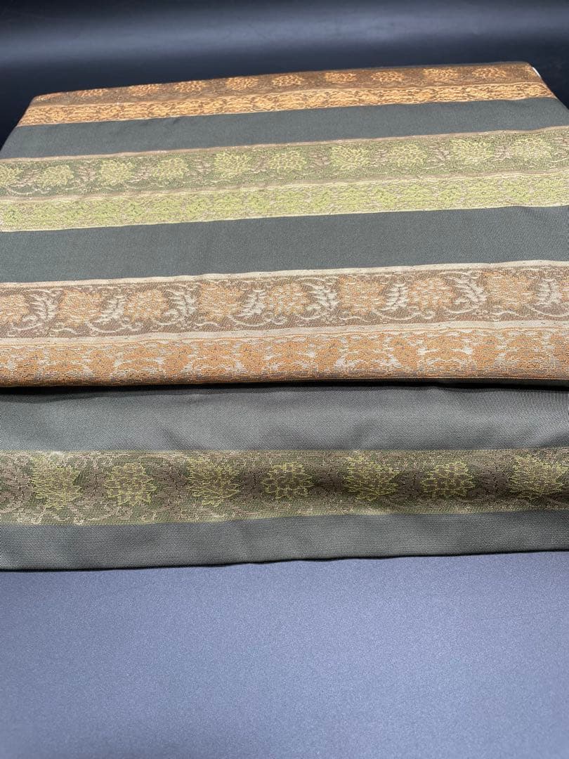高級　正絹　◇ 作り帯　ワンタッチ　フォーマル　横幅　植物文　293
