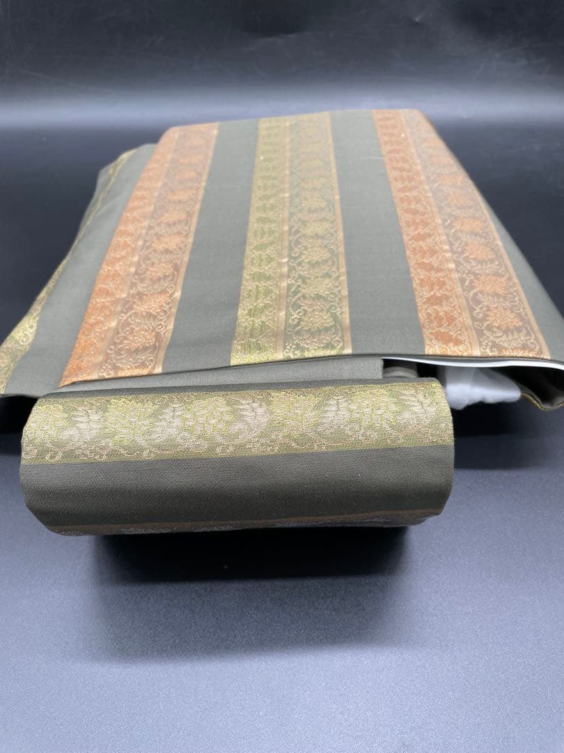 高級　正絹　◇ 作り帯　ワンタッチ　フォーマル　横幅　植物文　293