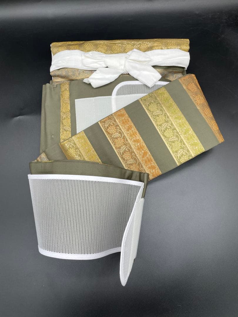 高級　正絹　◇ 作り帯　ワンタッチ　フォーマル　横幅　植物文　293