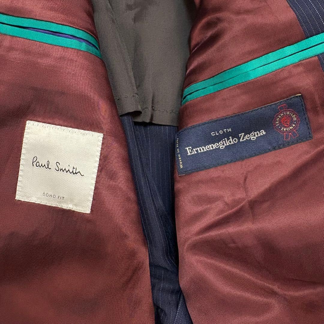 極美品 ポールスミス 現行 スリーピース スーツ シルク ゼニア生地 Lサイズ