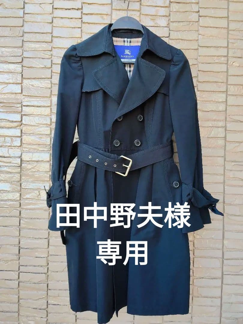 BURBERRY　ブラック トレンチコート 裏地ノバチェック