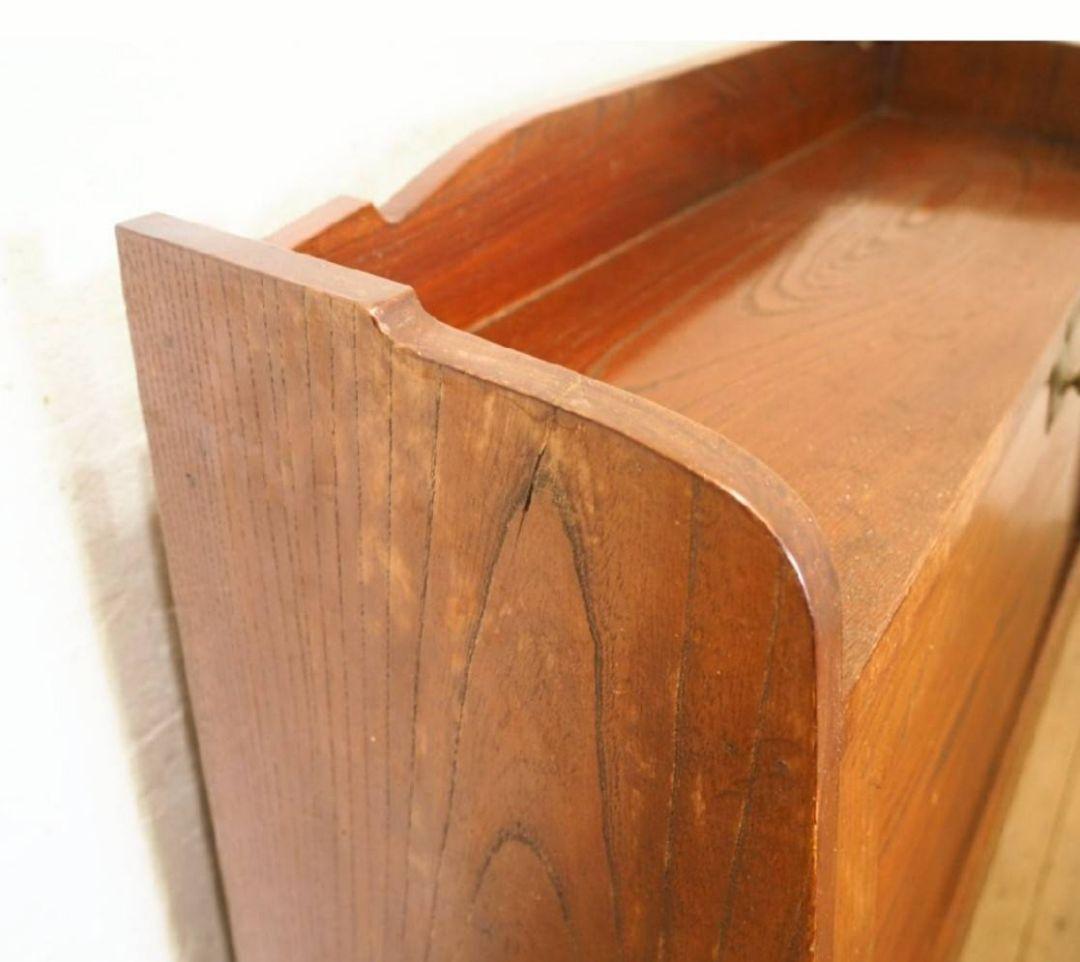 1095 アンティーク　欅のライティングデスク　帳場机　文机　テーブル　レトロ