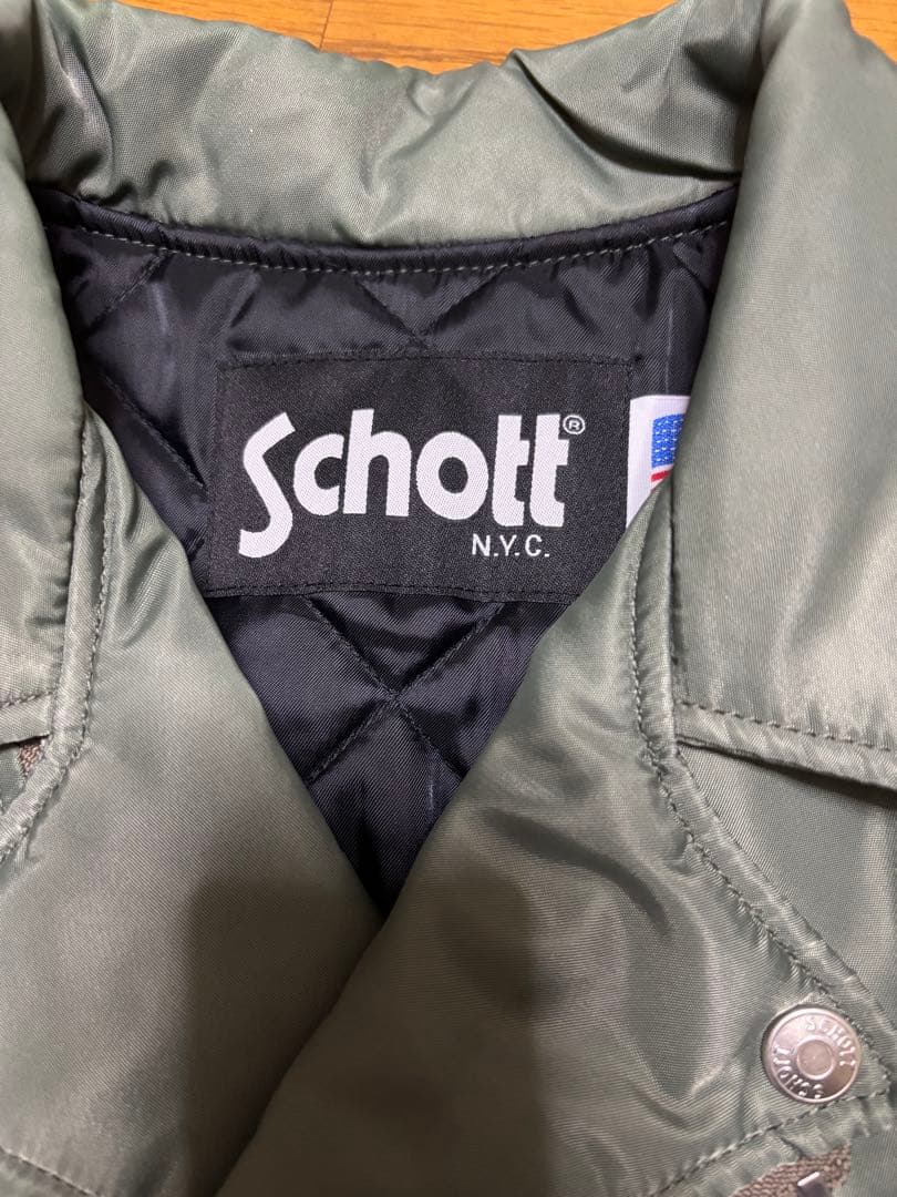 Schott ライダースジャケット XL オリーブ